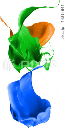 Colored paint splashes isolated on white background 54814645