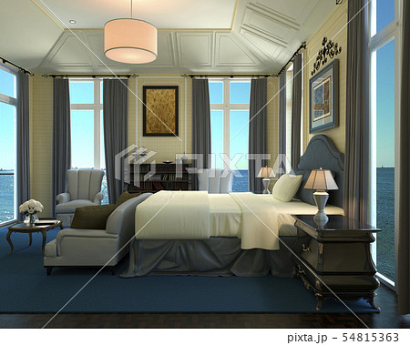 Bedroom Interior 3D Illustration Photorealistic Rendering 54815363