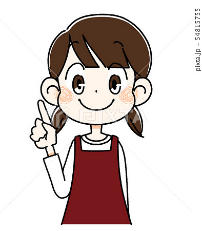 指を立てる女の子のイラスト素材