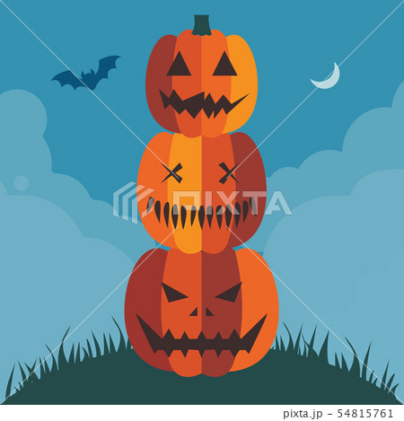 Halloween Pumpkin Pyramid Poster or Card Template 54815761