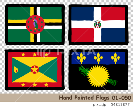 手描きの旗アイコン,ドミニカ国の国旗,ドミニカ共和国の国旗,グレナダ 