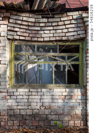 The texture of old broken window, which the old 54816239