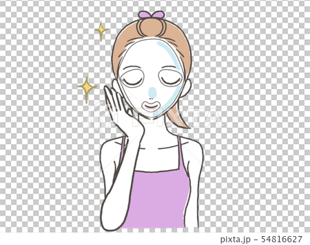 美容　美肌　パック　女性のイラスト 54816627