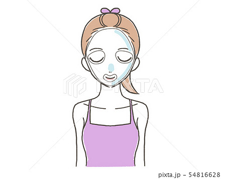 美容　美肌　パック　女性のイラスト 54816628
