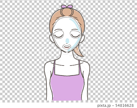美容　美肌　パック　女性のイラスト 54816628