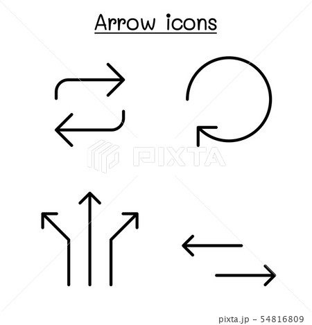 Arrow icon set in thin line style 54816809