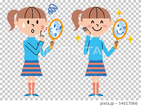 ティーンエイジャー　ニキビ　イラスト 54817066