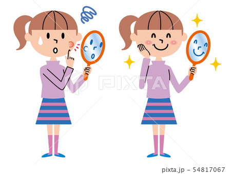 ティーンエイジャー　ニキビ　イラスト 54817067