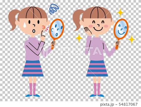 ティーンエイジャー　ニキビ　イラスト 54817067