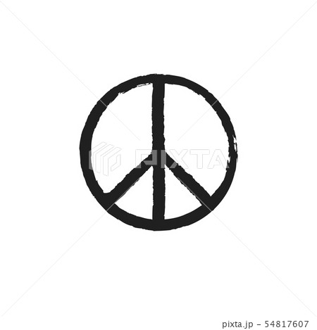 Peace sign with grunge texture. Round hippie sign Peace sign with grunge texture. Round hippie sign 54817607