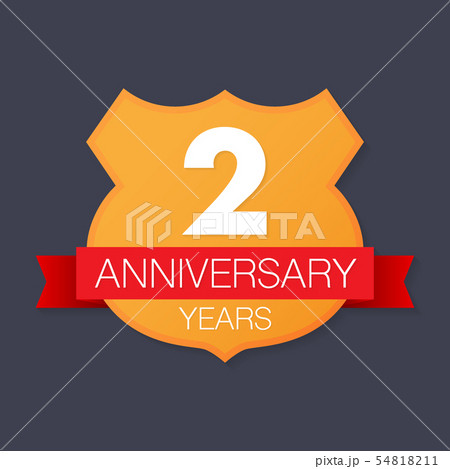 2 years anniversary emblem. Anniversary icon or label. 2 years celebration and congratulation design 54818211