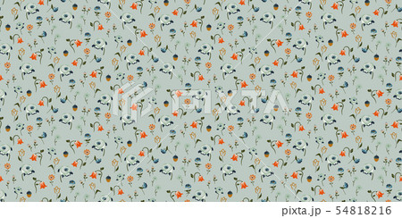 Flowers vintage colors seamless vector pattern. 54818216