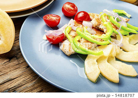 Salad with chicken and vegetables Salad with chicken and vegetables 54818707