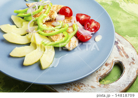 Salad with chicken and vegetables 54818709