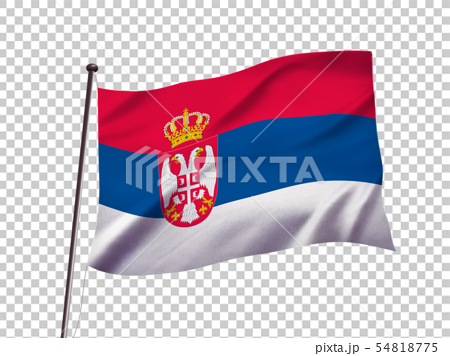 セルビアの国旗イメージのイラスト素材