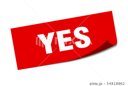 yes sticker. yes square isolated sign. yes 54818862
