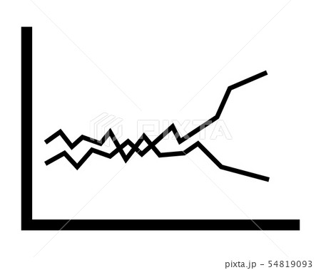 アイコン 線 アップ グラフ 折れ線グラフ 株価 チャートのイラスト素材