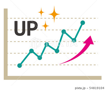 アイコン 線 アップ グラフ 折れ線グラフ 株価 チャート 矢印のイラスト素材