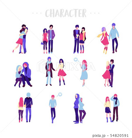 Flat cartoon happy romantic 54820591
