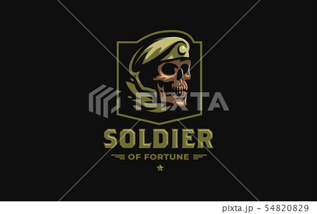 Skull in a military beret  54820829
