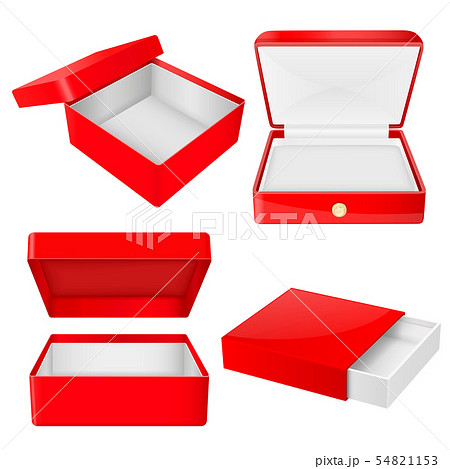 Red open gift box. Realistic carton mock up. Vector illustration Red open gift box. Realistic carton mock up. Vector illustration 54821153