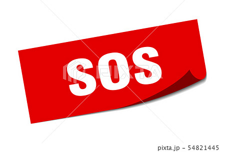 sos sticker. sos square isolated sign. sos 54821445