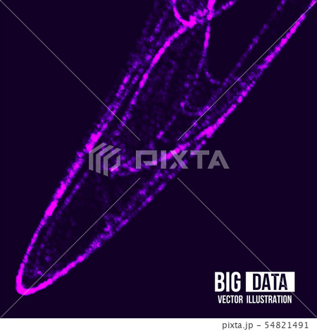 Visual Analytics for Big Data. Vector. Dynamic visualizations with connecting dots and low poly 54821491