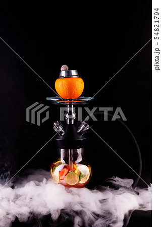 A hookah a lime mix with a grapefruit bowl 54821794