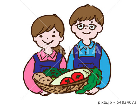 農業＿野菜と男女 54824073