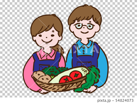 農業＿野菜と男女 54824073