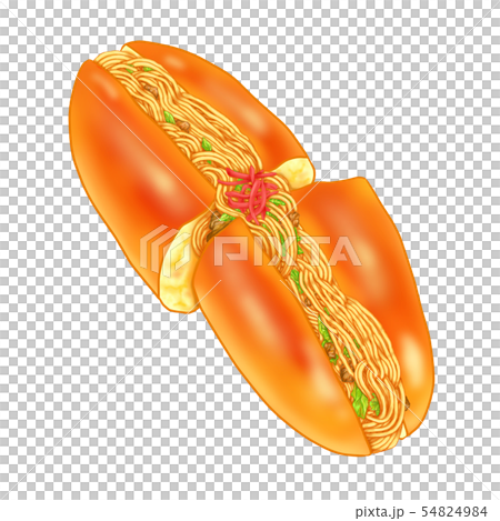 焼きそばパンのイラスト素材