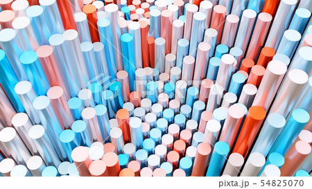 The background of the multi-colored cylinders is chaotic 54825070