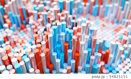 The background of the multi-colored cylinders is chaotic 54825151