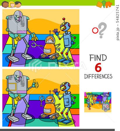 finding differences game with robot characters 54825741