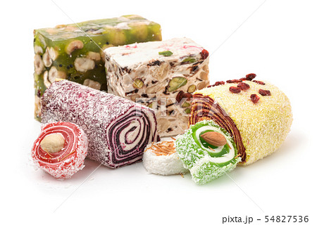 Traditional turkish delights with nuts 54827536