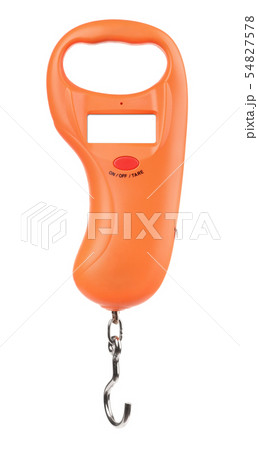 Front view of digital hanging hook scale Front view of digital hanging hook scale 54827578