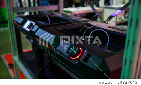 3D printer machine working at modern technology exhibition 3D printer machine working at modern technology exhibition 54827645