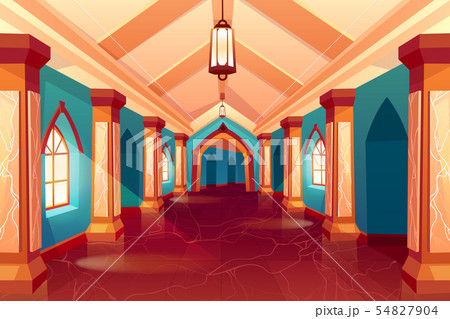 Castle corridor, labyrinth, medieval palace, maze 54827904