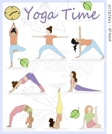 Female Yoga Vector Illustration Of Beautiful のイラスト素材