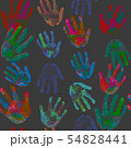 watercolor Diversity Vintage hand prints seamless pattern background. black background.Fabric 54828441