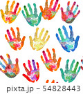 watercolor Diversity Vintage hand prints seamless pattern background. white background for kids. 54828443