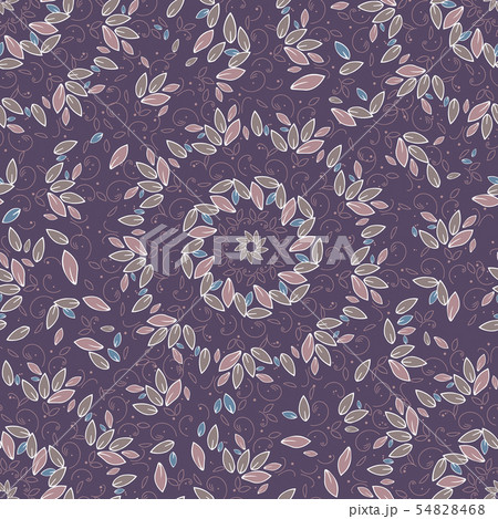 seamless pattern. Mandala circle. Round tree leaves ornament on white background. Green vector seamless pattern. Mandala circle. Round tree leaves ornament on white background. Green vector 54828468