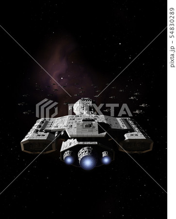 Space Battle Cruiser with Single Seater Fighters 54830289