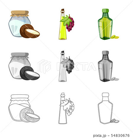 Vector design of healthy and vegetable icon. Collection of healthy and agriculture vector icon for 54830676
