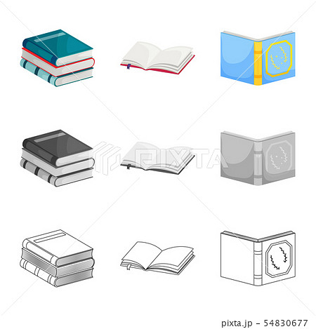 Vector design of training and cover symbol. Set of training and bookstore stock vector illustration. 54830677