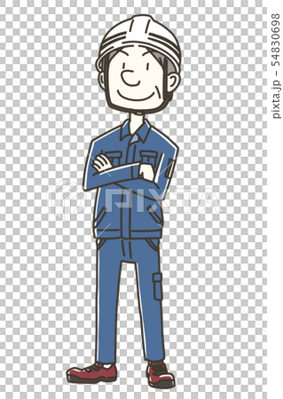 現場監督 全身 のイラスト素材