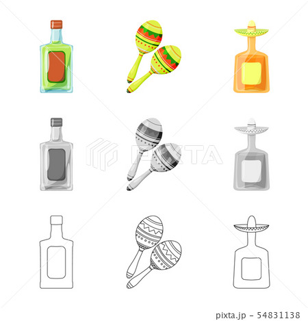Isolated object of cafe and Latin symbol. Collection of cafe and national stock symbol for web. 54831138