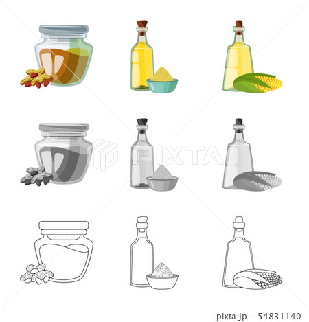 Vector design of healthy and vegetable icon. Collection of healthy and agriculture vector icon for 54831140