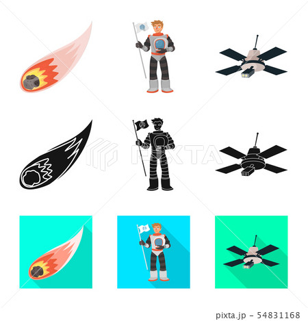 Isolated object of astronomy and technology sign. Set of astronomy and sky vector icon for stock. 54831168