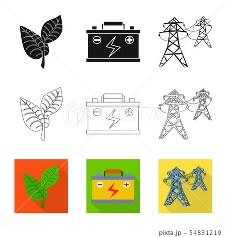 Isolated object of innovation and technology logo. Collection of innovation and nature stock symbol Isolated object of innovation and technology logo. Collection of innovation and nature stock symbol 54831219